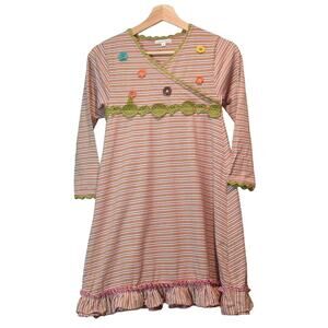 Chasing Fireflies Pink Green Stripe Dress Size 10